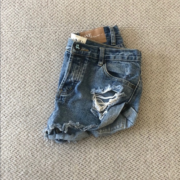 Denim Cut Off Shorts - Picture 2 of 3